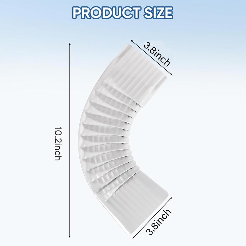 VYH Gutter Downspout Gutter Elbow Style B 3" x 4" 90° White (Style B "Side Elbow") - Image 2